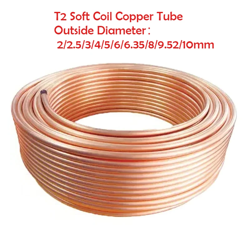 Copper Wire Roll - T2 Copper Tubing Soft Coil Red