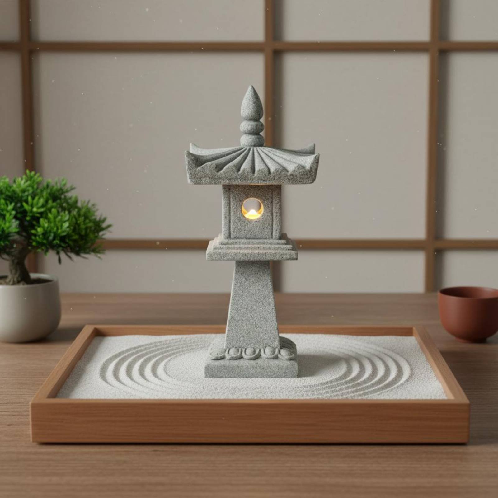 Miniature Stone Lantern Antiqu - Bonsai Garden Usa ulasan dan harga