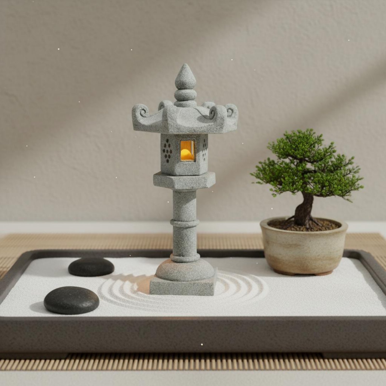Miniature Stone Lantern Antiqu - Bonsai Garden Usa ulasan dan harga