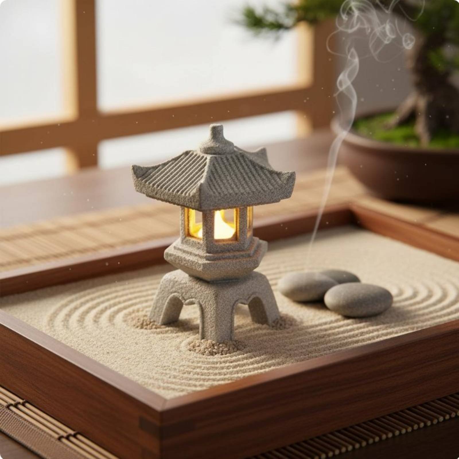Miniature Stone Lantern Antiqu - Bonsai Garden Usa ulasan dan harga