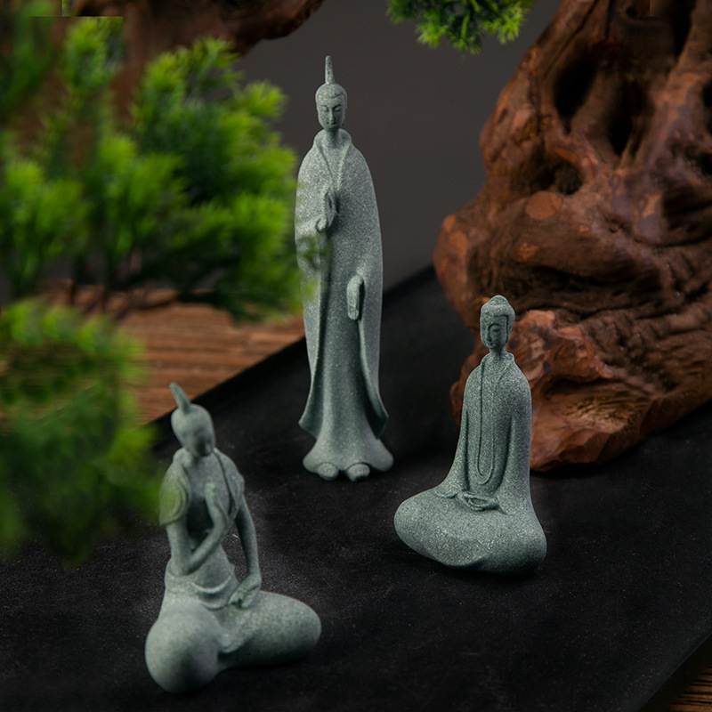 Mini Buddhist Monks Figurines  - Bonsai Garden Zen ulasan dan harga