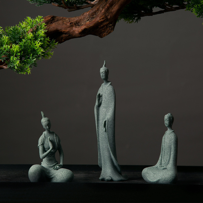 Mini Buddhist Monks Figurines  - Bonsai Garden Zen ulasan dan harga