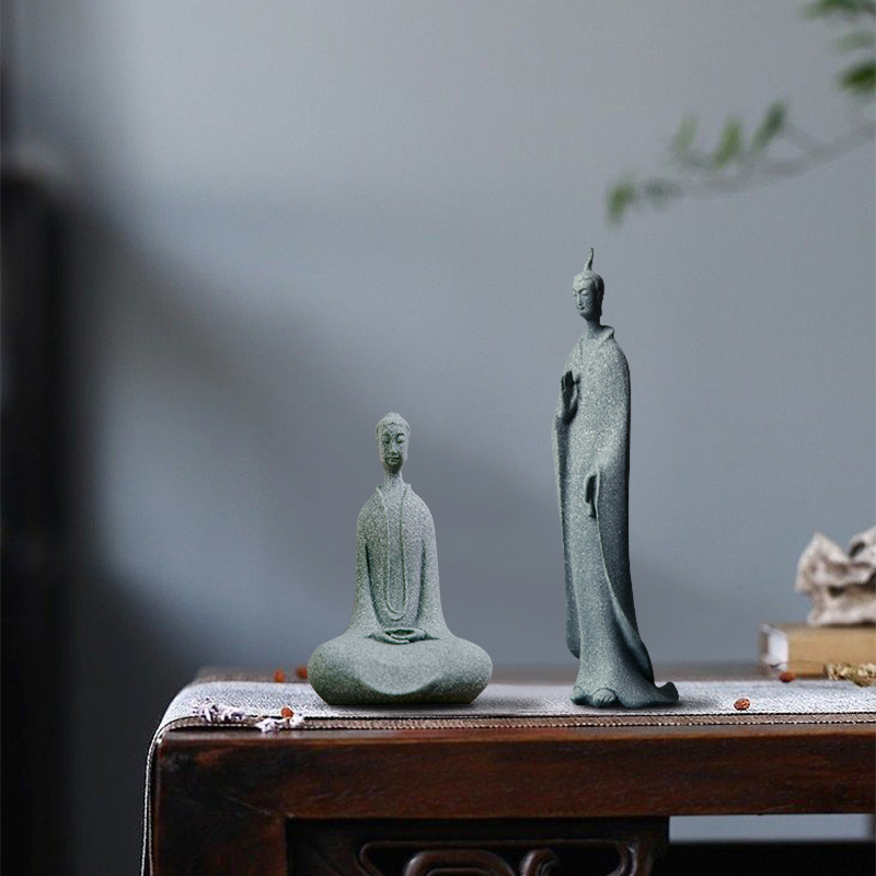 Mini Buddhist Monks Figurines  - Bonsai Garden Zen ulasan dan harga