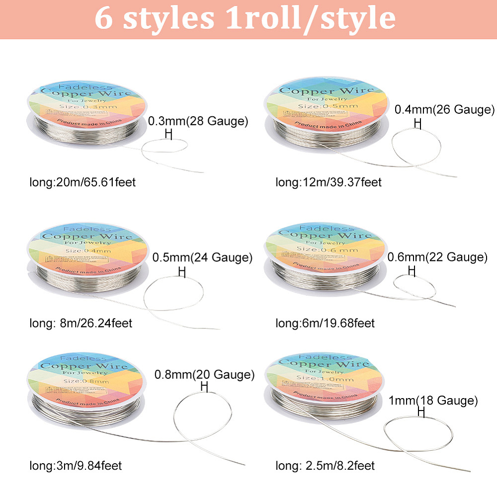 6 Rolls 6 Size Copper Jewelry  - Copper Wire Roll ulasan dan harga