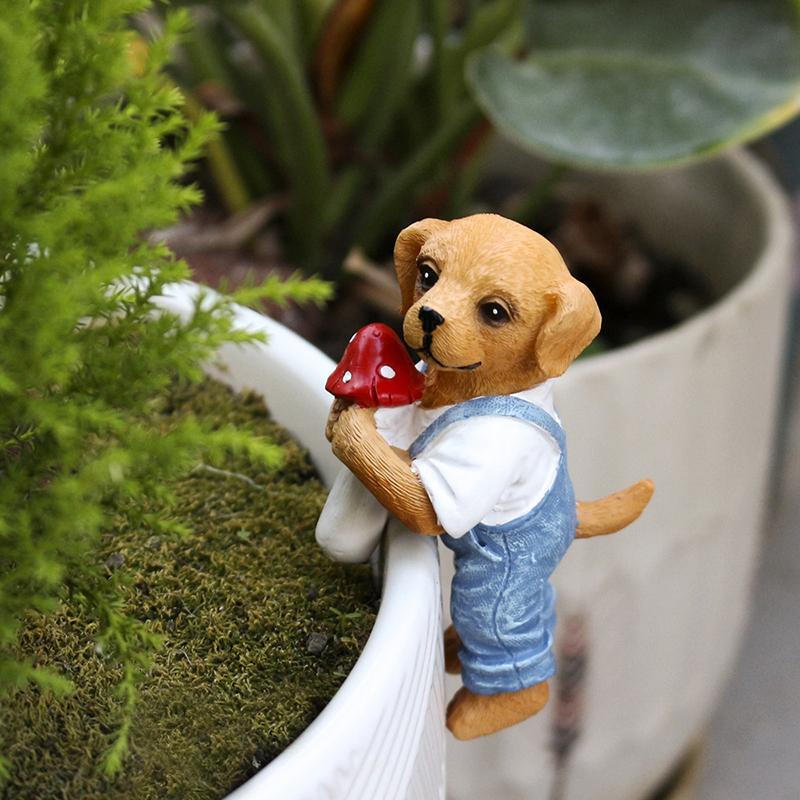 Cute Hanging Dog Figurine Flow - Bonsai Garden Usa ulasan dan harga