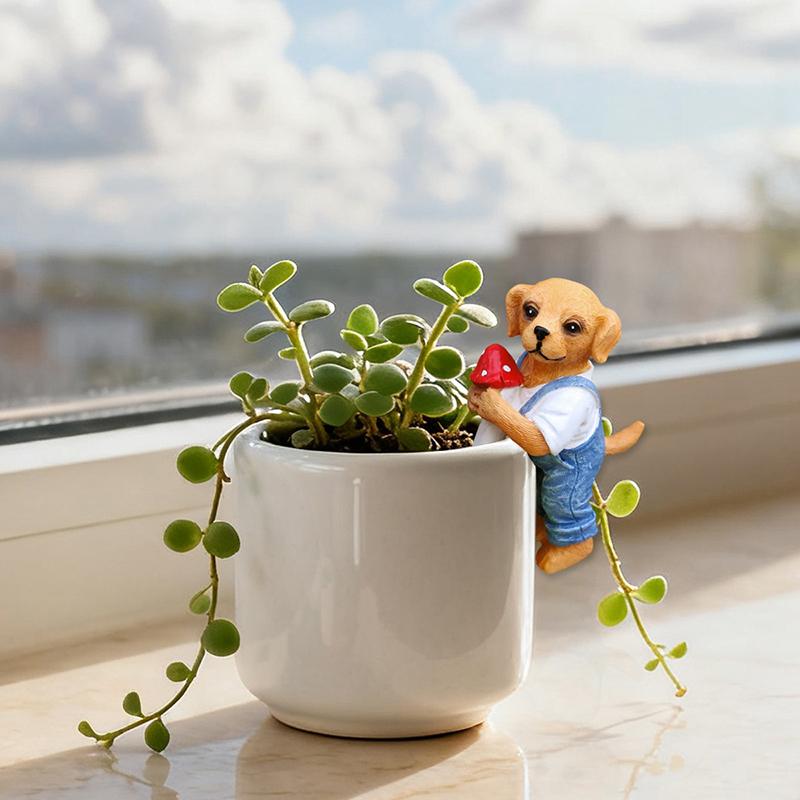 Cute Hanging Dog Figurine Flow - Bonsai Garden Usa ulasan dan harga