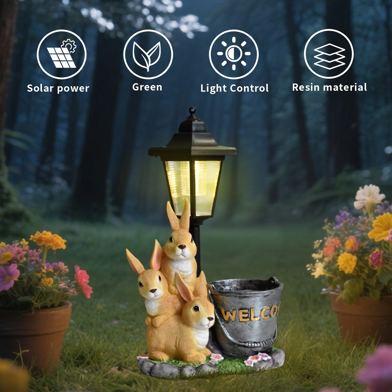 New rabbit solar garden light  - Bonsai Garden Ideas ulasan dan harga